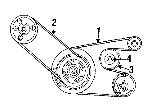 1998 Chrysler Sebring Belts & Pulleys Diagram