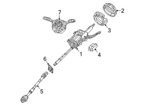 2019 Jeep Wrangler Intermediate Shaft, Front Diagram for 68274743AC