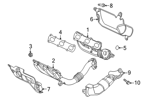 2022 Jeep Wrangler Exhaust Manifold, Driver Side Diagram for 53011189AE