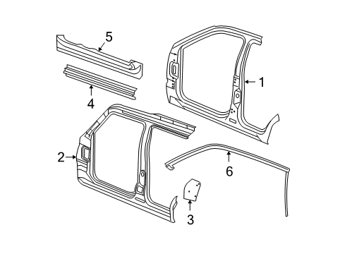 2006 Jeep Commander Side Sill, Inner Driver Side Diagram for 55394455AC