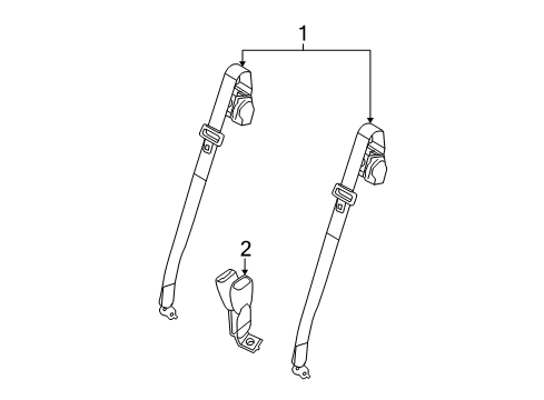 2007 Jeep Commander Buckle End, Medium Gray, Rear Diagram for 1EY441D5AA