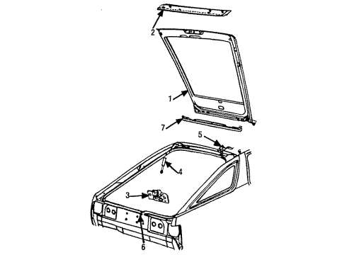 1985 Chrysler Laser Lift Cylinder Diagram for G0004712
