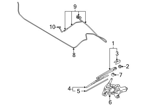 Wiper Arm Nut Diagram for MF430004