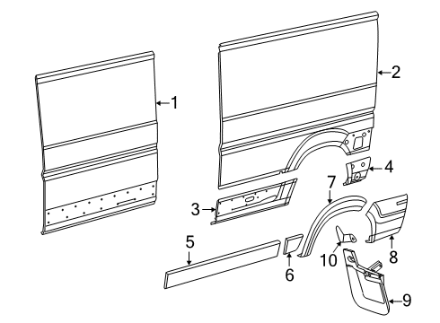 2017 Ram ProMaster 2500 Front Outer Panel Diagram for 68095743AA