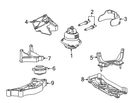 2023 Dodge Challenger Transmission Mount Bracket Diagram for 5180304AA