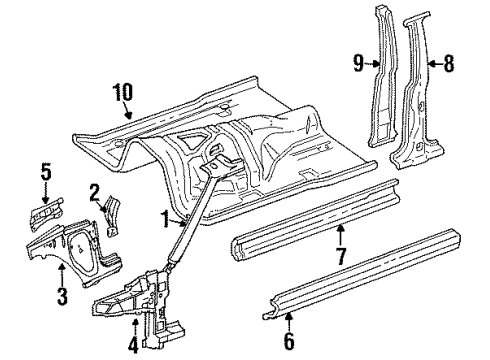 1987 Jeep Wagoneer Rocker Panel Diagram for 55235090
