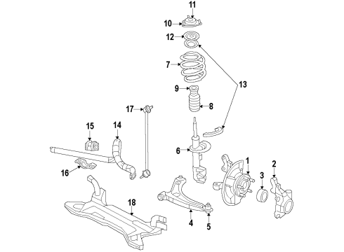 2014 Jeep Patriot Knuckle, Front Passenger Side Diagram for 68088536AD