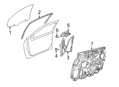 2012 Chrysler 200 Window Regulator, Front Driver Side Diagram for 68104205AA
