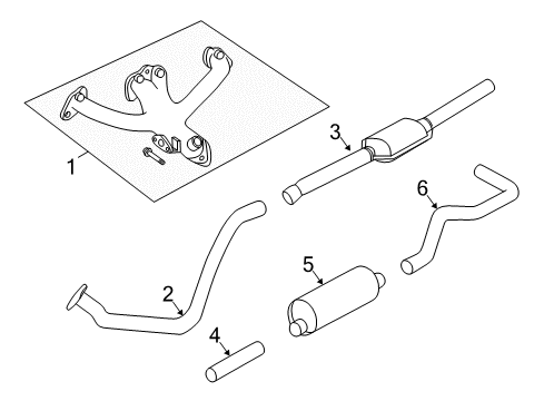 1999 Dodge Dakota Converter & Pipe Diagram for 52103269AA