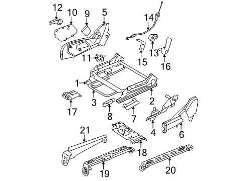 2006 Jeep Grand Cherokee Release Handle, Passenger Side Diagram for 5135236AA