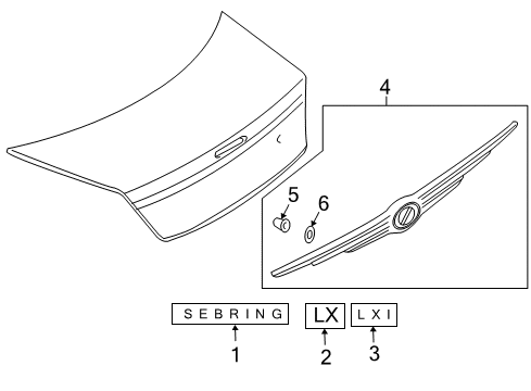 2003 Chrysler Sebring Medallion Gasket Diagram for MR387959