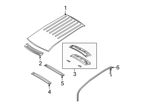 2006 Chrysler Pacifica Side Rail, Passenger Side Diagram for 4719938AE