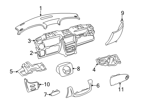 2005 Chrysler PT Cruiser Instrument Panel, Taupe Diagram for SC962FLAF