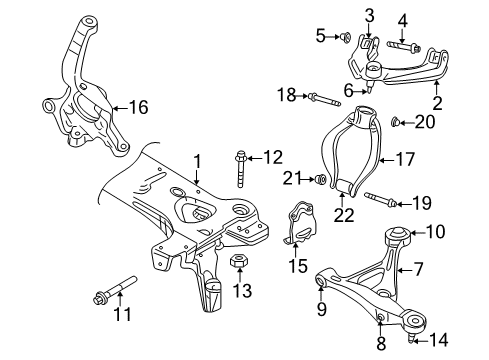 2002 Chrysler Sebring Upper Control Arm Nut Diagram for 6505987AA