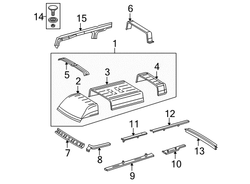 2006 Dodge Sprinter 2500 Roof Assembly Diagram for 5134038AA
