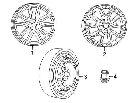 2021 Chrysler Voyager Wheel, Alloy Diagram for 4755555AA