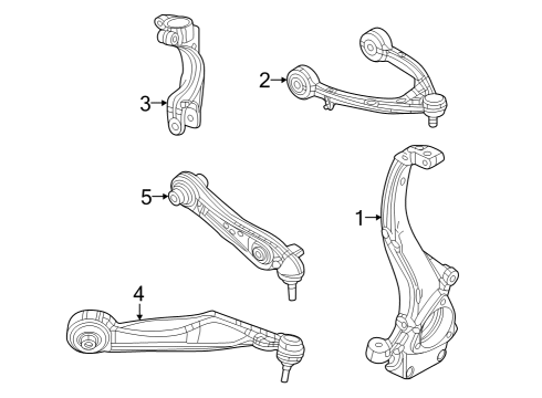 2022 Jeep Grand Cherokee Strut Support, Front Passenger Side Diagram for 68417134AA