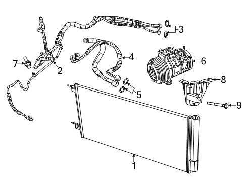 2020 Jeep Compass Clutch Overhaul Kit A/C Compressor Diagram for 68319158AA
