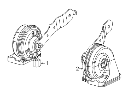 2025 Jeep Grand Cherokee L Lower Note Horn Diagram for 68421140AA