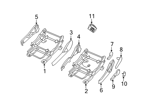 2008 Dodge Avenger Recline Handle, Dark Gray, Driver Side Diagram for 1FK07BD5AD