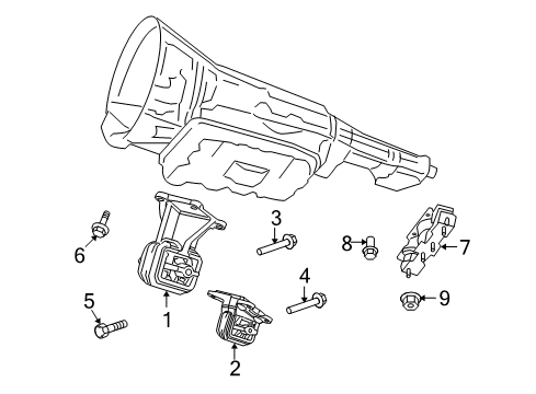 2011 Ram 2500 Motor Mount, Driver Side Diagram for 52122711AA