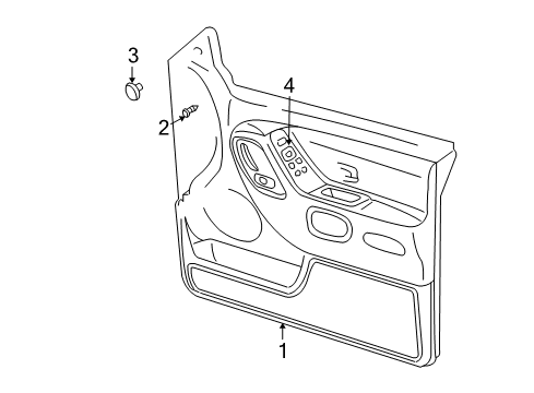 2002 Jeep Grand Cherokee Door Trim Panel, Blue, Front Inner Driver Side Diagram for XE791DBAA