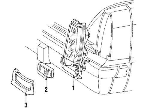 1989 Chrysler New Yorker Tail Lamp Assembly Diagram for 4523168