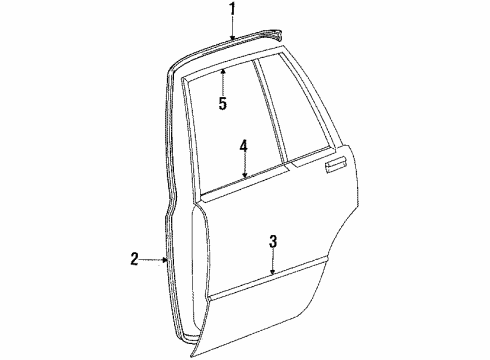 1989 Chrysler LeBaron Door & Components Diagram