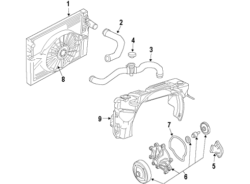 2009 Dodge Dakota Radiator Cap Diagram for 5143831AA