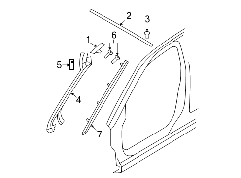 2014 Chrysler 200 Weatherstrip Nut Plate, Outer Diagram for 6508845AA
