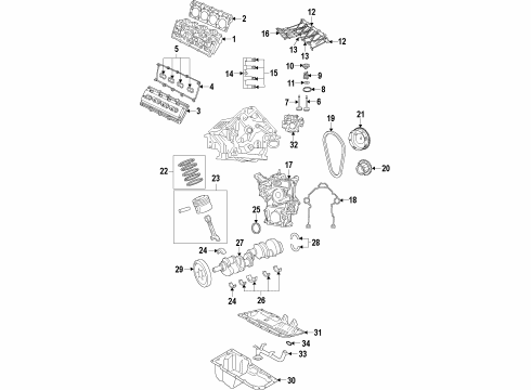 2011 Jeep Grand Cherokee Lower Overhaul Gasket Kit Diagram for 68165082AA