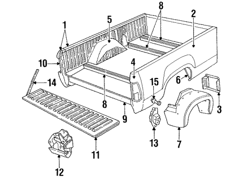 1991 Dodge D150 Outer Panel Diagram for 55054803