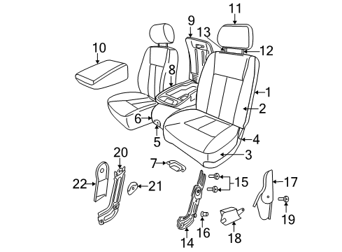2005 Dodge Dakota Armrest, Front Diagram for 1BL641D5AA