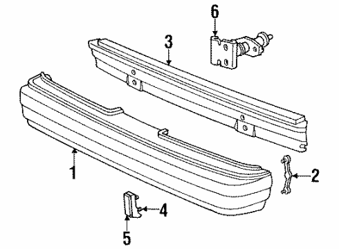 1989 Dodge Aries Bumper & Components - Rear Diagram