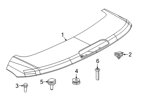 2017 Jeep Compass Spoiler Stud Diagram for 6511727AA