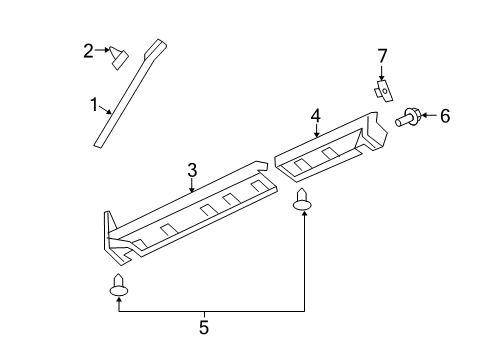 2016 Jeep Compass Pillar Molding, Driver Side Diagram for 5182561AE