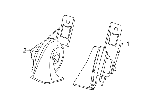 2015 Dodge Dart High Note Horn Diagram for 68206481AC