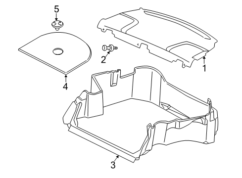 2001 Dodge Intrepid Package Tray Trim, Sandstone, Rear Diagram for TJ05XTMBC