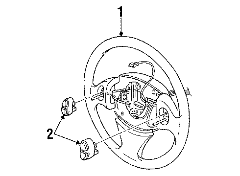 1999 Chrysler Cirrus Steering Wheel, Dark Tan Diagram for GW73VK9AC