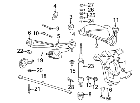 1997 Dodge Dakota Upper Ball Joint Diagram for 5104788AC