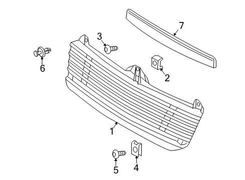 2003 Dodge Sprinter 3500 Grille Pin Diagram for 6104905AA