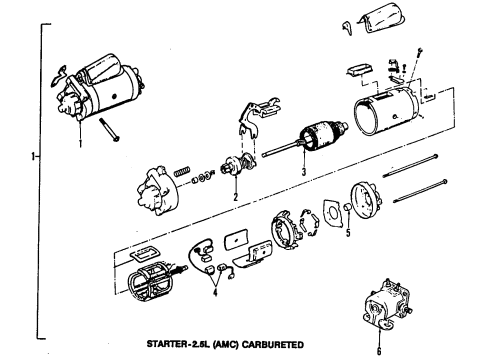 1985 Jeep Cherokee Starter Diagram for JR775012