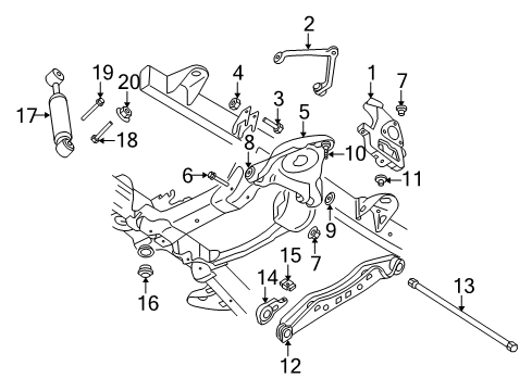 2005 Dodge Durango Lower Control Arm, Front Passenger Side Diagram for 52113208AB