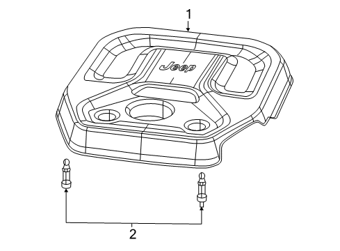 2022 Jeep Wrangler Engine Cover Ball Stud Diagram for 6511746AA