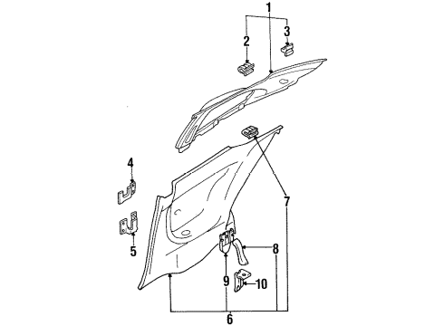 1998 Chrysler Sebring Interior Trim - Quarter Panels Diagram