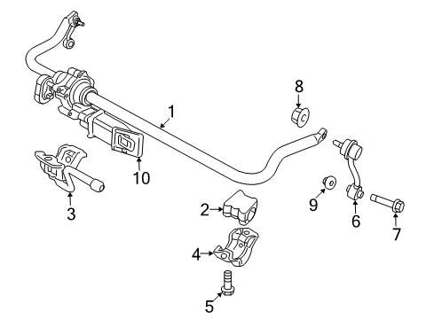2020 Jeep Wrangler Stabilizer Link Bolt Diagram for 6512065AA