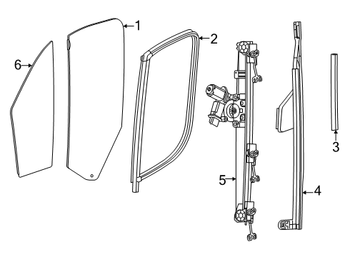 2024 Ram ProMaster EV Glass - Front Door Diagram