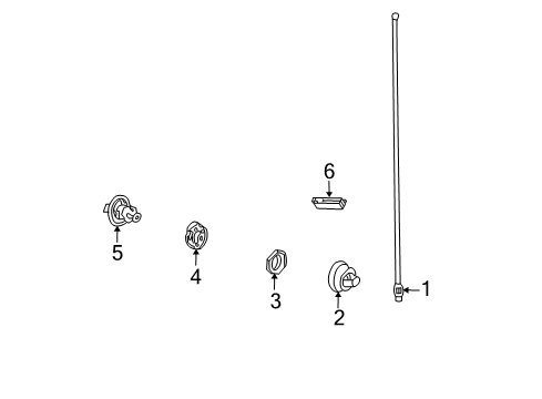 2003 Jeep Liberty Antenna Mast Diagram for 5064351AB