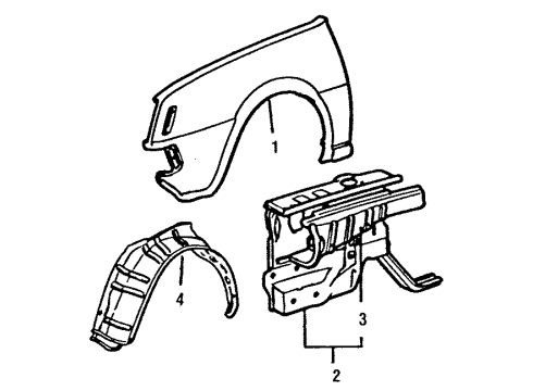 1984 Dodge Colt Fender & Components Diagram