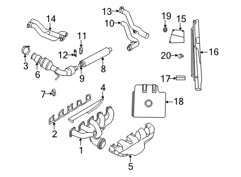 2003 Dodge Viper Converter & Pipe Isolator Diagram for 4709038